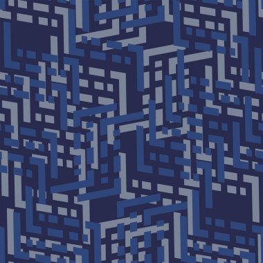 Tam dikişsiz geometrik çizgiler desen vektörü. Tekstil kumaş baskısı ve duvar kağıdı için dekoratif interrior tasarımı. Donanma mavi illüstrasyon geçmişi.