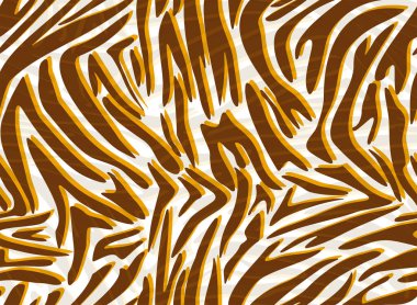 Kusursuz Zebra Kaplanı Yıpranmış Tekstil dokusu. Sorunlu Vektör Arkaplanı. Kahverengi Turuncu Kadın Derisi Kumaş Yazısı.