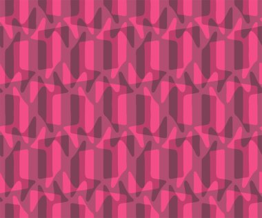 Tam dikişsiz geometrik şekiller model arka planı. Dekorasyon için pembe vektör. Tekstil kumaş baskısı ve duvar kağıdı için doku tasarımı. Moda ve ev tasarımı için.