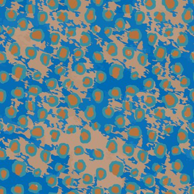 Kusursuz leopar çita desenli hayvan derisi taşıyıcısı. Tekstil kumaş baskısı için turuncu mavi tasarım. Moda kullanımı için uygun.