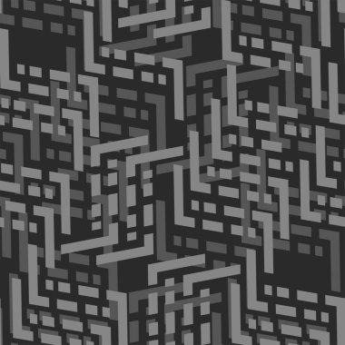 Tam dikişsiz geometrik çizgiler desen vektörü. Tekstil kumaş baskısı ve duvar kağıdı için dekoratif interrior tasarımı. Siyah gri resimleme arkaplanı.