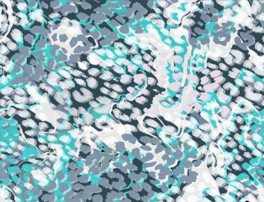 Kusursuz leopar çita desenli hayvan derisi desenli. Turkuaz kumaş baskısı. Moda için uygun. Vektör illüstrasyonu.