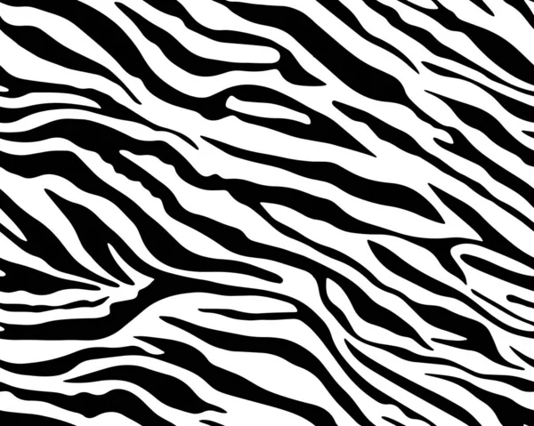 Úplná Bezešvé Zebra Tiger Vzor Textury Pozadí Vektoru Černá Bílá Stock Ilustrace