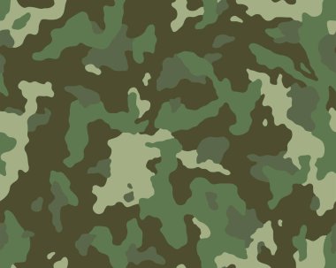 Askeri tekstil için kusursuz yeşil kamuflaj desen vektörü. Ceket Pantolonu, Gömlek ve Şort için kullanılabilir. Kumaş baskısı ve duvar kağıdı için ordu kamuflaj tasarımı.
