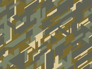 Full seamless abstract geometric print. Camouflage pattern texture. Vector for Jacket Pants Shirt and Shorts. Army textile fabric. Military camo design.