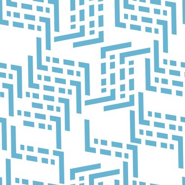 Çapraz çizgilerin ve noktaların tam kusursuz deseni. Mavi beyaz modern çizgili arka plan. Tekstil kumaş izi. Vektör çizimi. Geometrik tasarım.