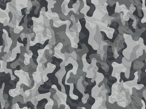 Plný Hladký Šedý Maskovací Vektor Černobílý Vojenský Potisk Textilu Armádní Royalty Free Stock Ilustrace