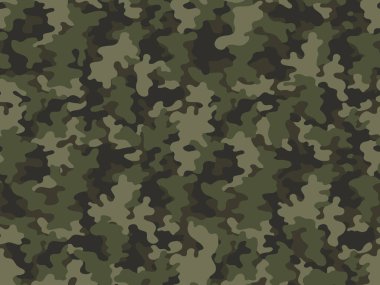 Kusursuz Ordu Kamuflaj Kalıbı Vektörü. Dekor ve Tekstil için askeri kamuflaj derisi. Tekstil kumaş baskısı ve duvar kağıdı avlamak için ordu maskeleme tasarımı.