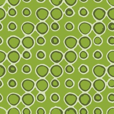 Tam dikişsiz vintage daire şekilleri model arkaplanı. Dekorasyon için canlı yeşil vektör. Tekstil kumaş baskısı için doku tasarımı. Moda ve ev tasarımı için.