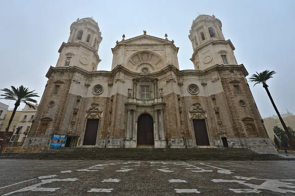 Catedral Cadiz Főtér Ködös Időben Október Közepén — Stock Fotó
