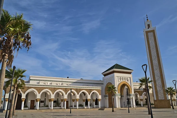 stock image Masjid Lalla Abosh mosque near the port of Tanger on a sunny day