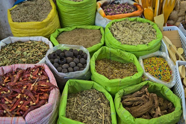 Σάκοι Μπαχαρικών Στην Αγορά Του Tanger Όπως Φαίνεται Στην Πραγματικότητα — Φωτογραφία Αρχείου