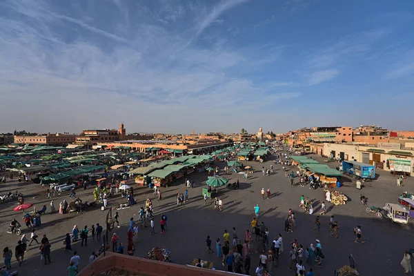 Jamaa Fna Torget Marrakech Marocco Allmän Dag — Stockfoto