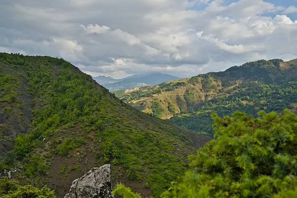 stock image Hotova Dangell national park scenery with view on the green landscape despite dry summer conditions