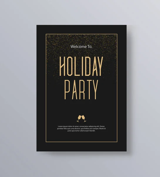 Vector Illustration Design Holiday Party Happy New Year Party Invitation — Stock Vector
