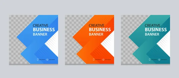 Editable Square Business Web Banner Design Template 배경의 미디어 포스팅 — 스톡 벡터