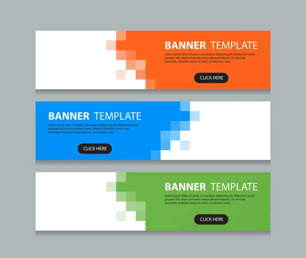 Set Von Horizontalen Abstrakten Web Banner Design Vorlage Hintergrund Farbverläufe — Stockvektor