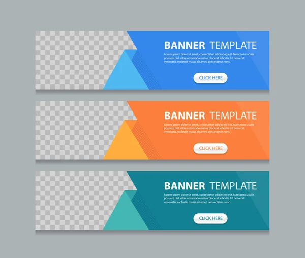 Set Von Horizontalen Abstrakten Web Banner Design Vorlage Hintergrund Farbverläufe — Stockvektor