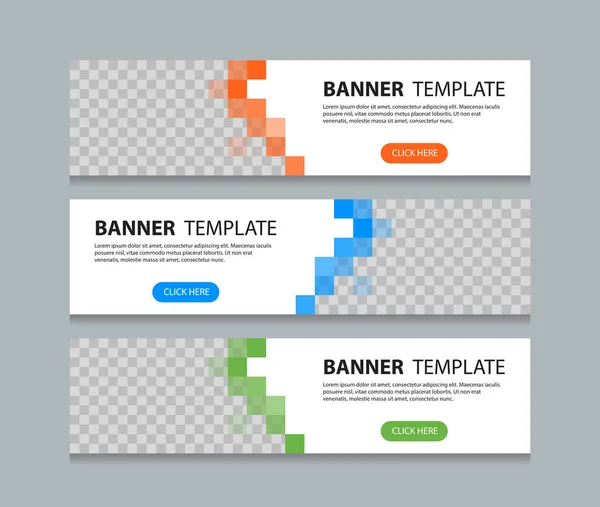 Set Horizontal Abstract Web Banner Design Template Background Gradients Color Vector Graphics