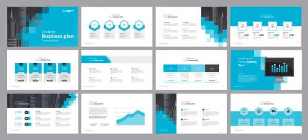 비즈니스 프레젠테이션 템플릿 디자인 팜플렛 보고서 프로필 그래픽 그래프 디자인 — 스톡 벡터
