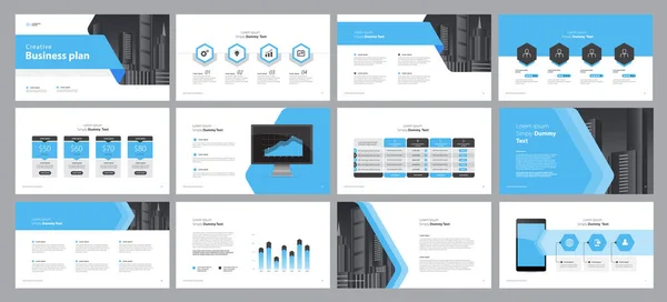 ビジネスプレゼンテーションテンプレートデザインの背景とパンフレット 年次報告書や会社概要のページレイアウトデザイン 情報グラフィック要素グラフデザインコンセプト ストックイラスト