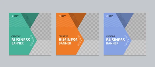 Editable Square Business Web Banner Design Template 미디어 포스팅 스토리 — 스톡 벡터