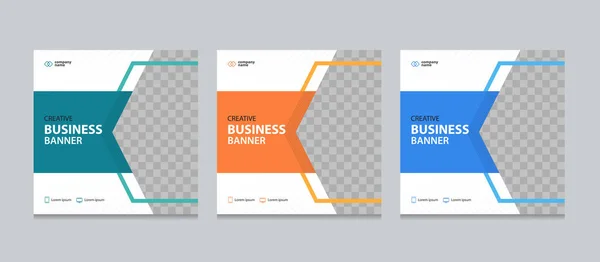 Editable Square Business Web Banner Design Template 미디어 포스팅 스토리 — 스톡 벡터