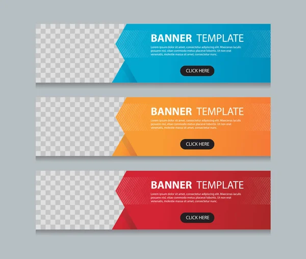 Set Horizontal Abstract Web Banner Design Template Background Gradients Color Stock Vector