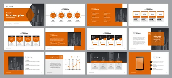 ビジネスプレゼンテーションテンプレートデザインの背景とパンフレット 年次報告書や会社概要のページレイアウトデザイン 情報グラフィック要素グラフデザインコンセプト ロイヤリティフリーのストックイラスト