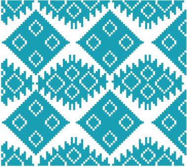 Kartlar, posterler, kumaşlar, seramik için Ukrayna geometrik süsü. mavi