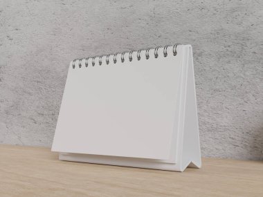 Masada Boş Peyzaj Masası takvimini 3d görüntüle, perspektif görünümü. Model tasarımı için