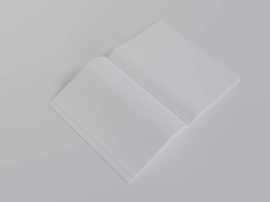 Gri arkaplanda 3D Open boş şarjör, sol üst görünümde. Model tasarımı için