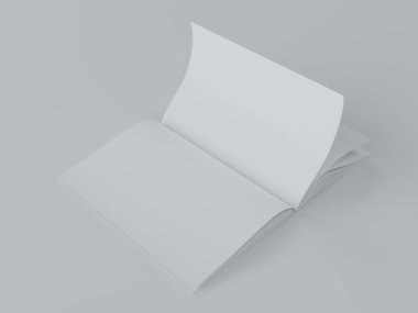 Gri arka planda 3D Open boş şarjör, sol görüş. Model tasarımı için