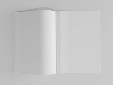 3d Open boş şarjörü beyaz arka planda, üst görünümde görüntüle. Model tasarımı için