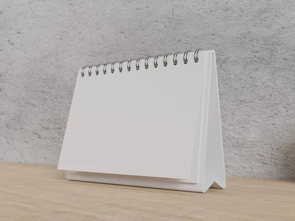 Render Paisaje Blanco Calendario Escritorio Tabla Vista Perspectiva Para Diseño —  Fotos de Stock