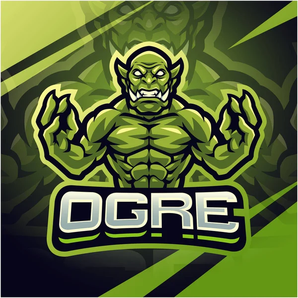 Дизайн Логотипа Ogre Fighter Esport — стоковый вектор
