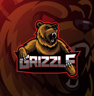 Grizzly Esport Maskot Logosu Tasarımı
