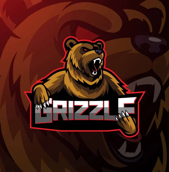 stock image Grizzly esport mascot logo design