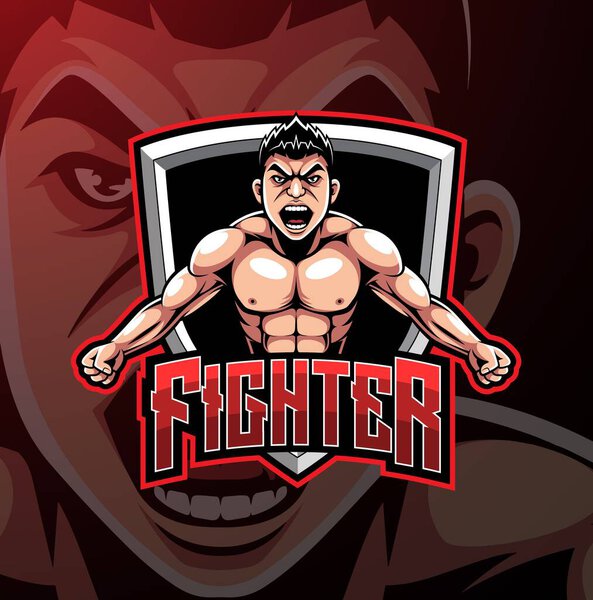 Fighter esport mascot logo design