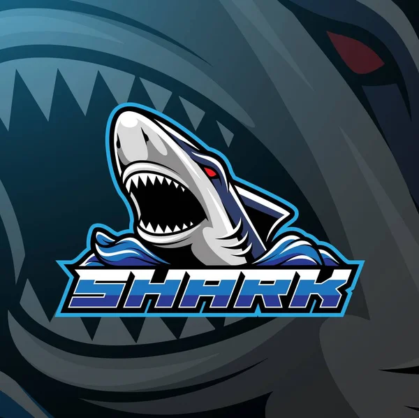 Shark Esport Μασκότ Σχεδιασμός Λογότυπου — Φωτογραφία Αρχείου
