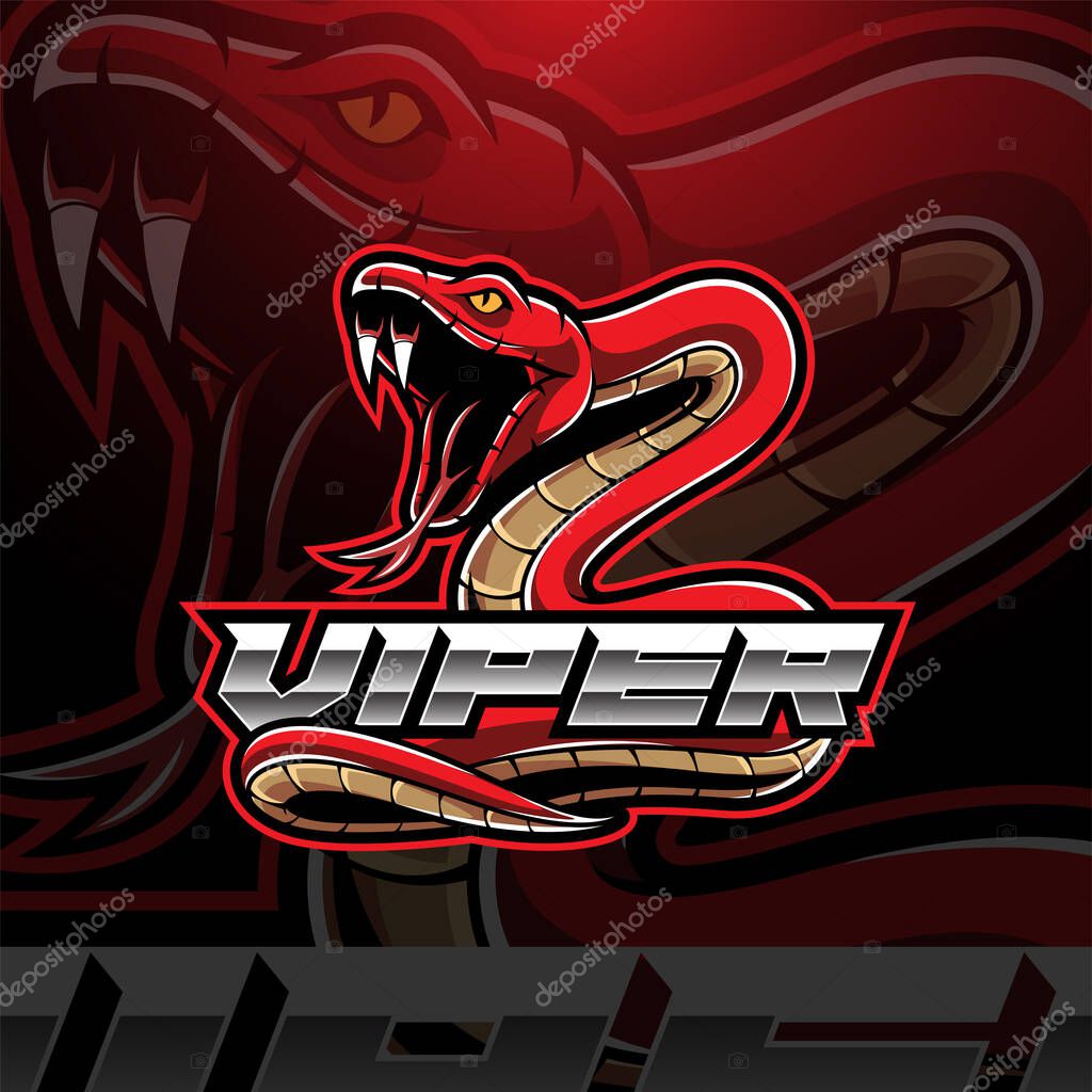 Viper snake mascot logo design