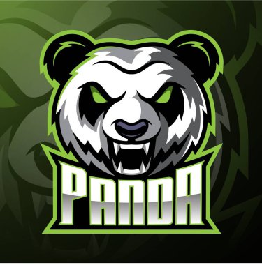 Panda kafa maskotu logo tasarımı