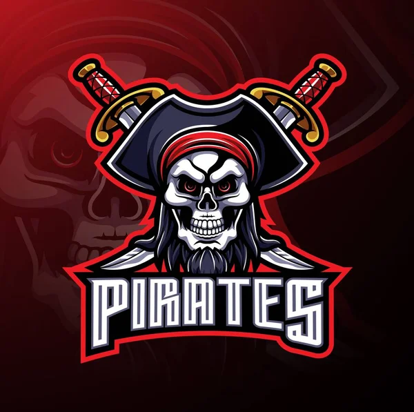 Piratas Mascote Jogo Logotipo Design — Fotografia de Stock