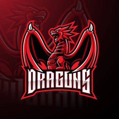 Dragon esport maskot logosu tasarımı