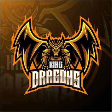 Ejderha kral maskot logo tasarımı