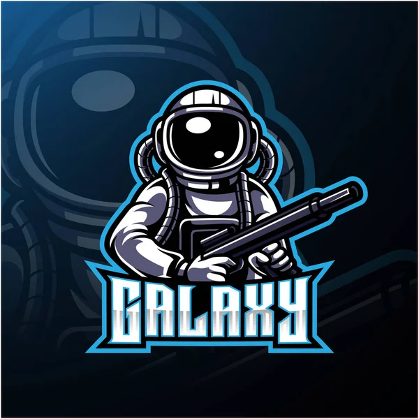 Galaxy Astronaut Esport Mascot Logo — Stock Photo, Image