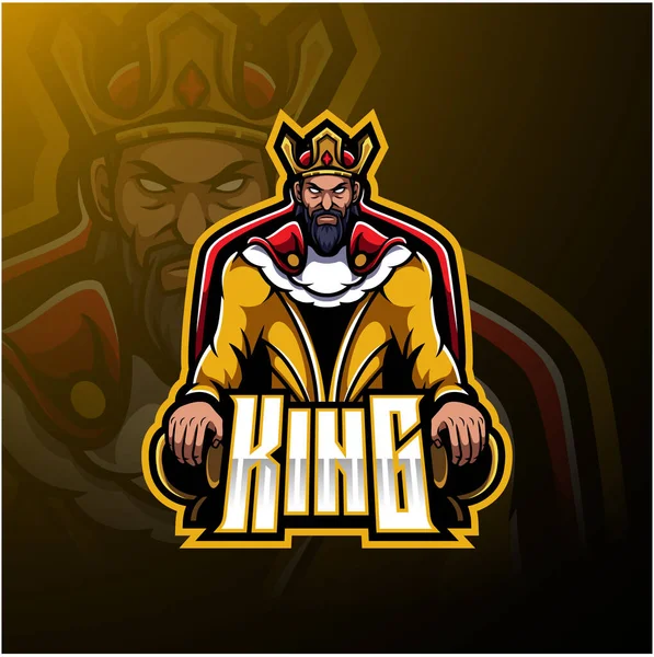 Βασιλιάς Esport Σχεδιασμό Λογότυπο Μασκότ — Φωτογραφία Αρχείου