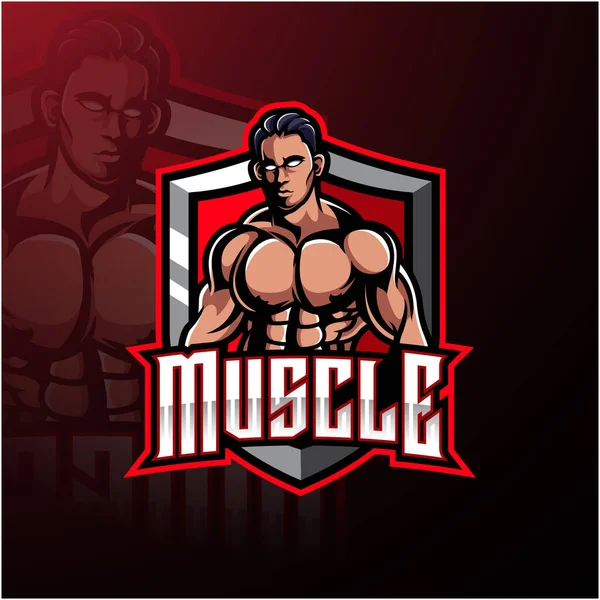 Diseño Del Logotipo Mascota Del Hombre Muscular — Foto de Stock