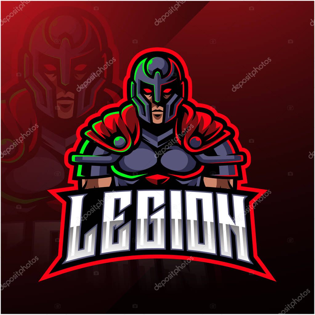 Legion warrior esport mascot logo design