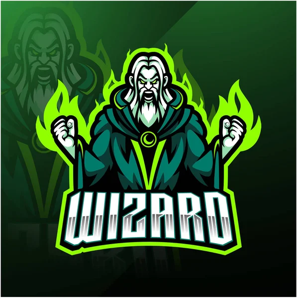 Wizard Esport Mascot Logo Design — Stock Photo, Image